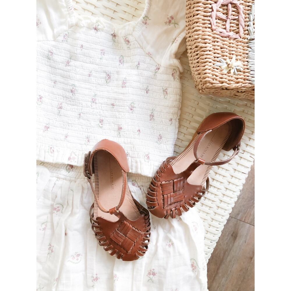 Nature Walks Zara Girls Huarache T-strap Flats 26/9
